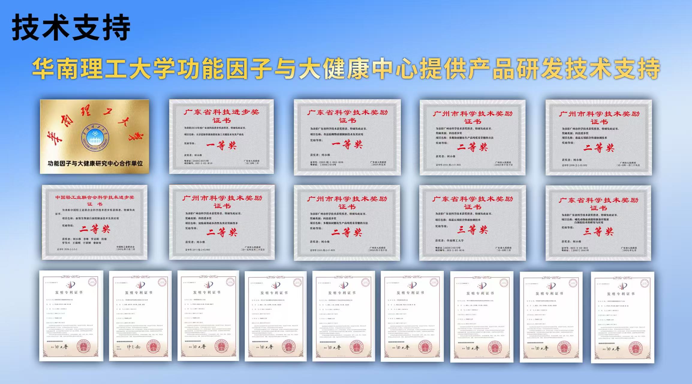 科技奖项与专利墙