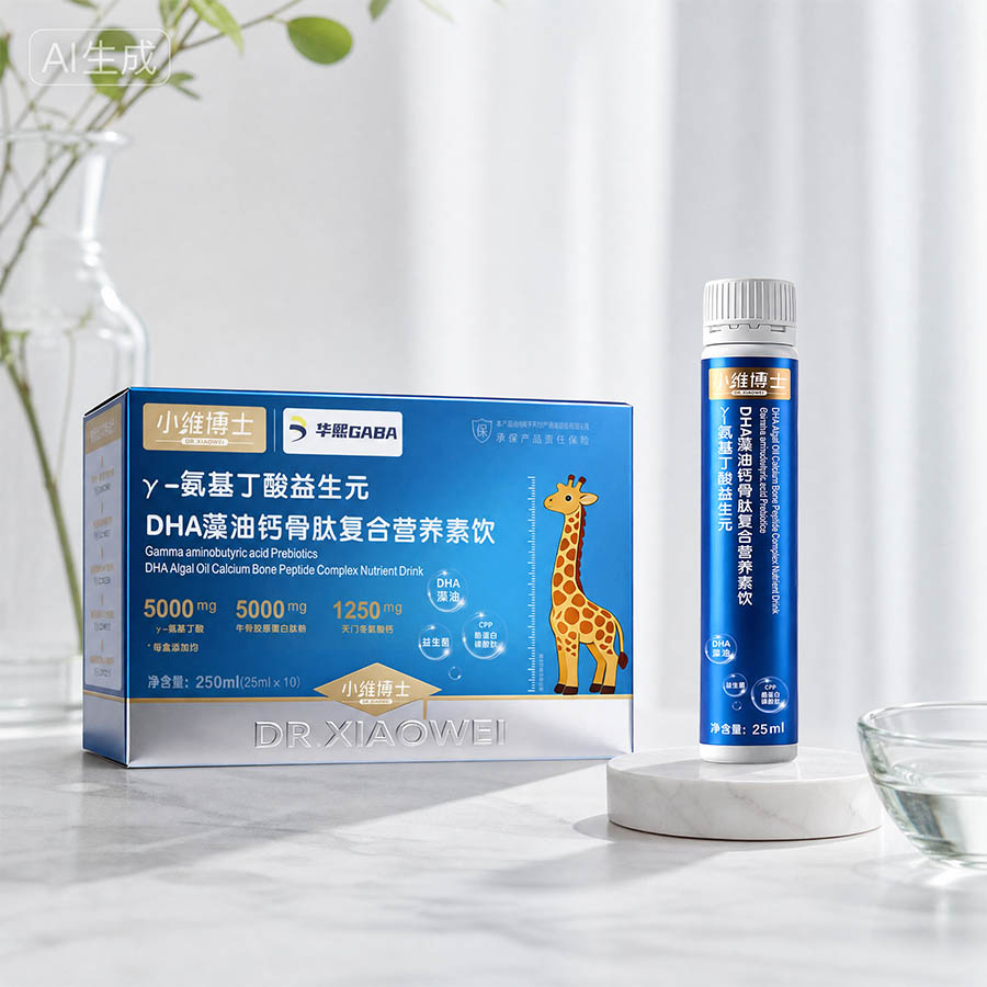 华熙生物 γ-氨基丁酸益生元 DHA 藻油钙骨肽复合营养素饮